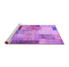 Sideview of Machine Washable Patchwork Purple Transitional Area Rugs, wshcon1429pur