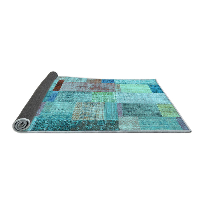 Sideview of Patchwork Light Blue Transitional Rug, con1429lblu