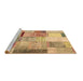 Sideview of Machine Washable Patchwork Brown Transitional Rug, wshcon1429brn