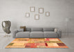 Machine Washable Patchwork Orange Transitional Area Rugs in a Living Room, wshcon1429org