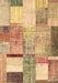 Machine Washable Patchwork Brown Transitional Rug, wshcon1429brn