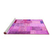 Sideview of Machine Washable Patchwork Pink Transitional Rug, wshcon1429pnk