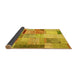 Sideview of Patchwork Yellow Transitional Rug, con1429yw