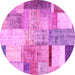 Round Patchwork Pink Transitional Rug, con1429pnk