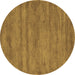 Round Abstract Brown Contemporary Rug, con142brn