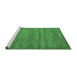 Sideview of Machine Washable Abstract Emerald Green Contemporary Area Rugs, wshcon142emgrn