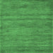 Square Machine Washable Abstract Emerald Green Contemporary Area Rugs, wshcon142emgrn
