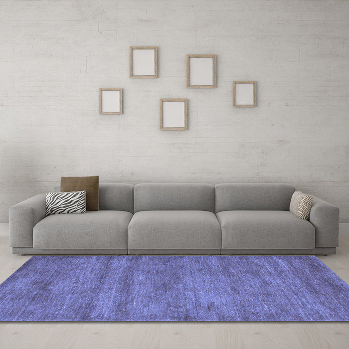 Machine Washable Abstract Blue Contemporary Rug in a Living Room, wshcon142blu