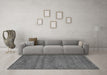 Machine Washable Abstract Gray Contemporary Rug in a Living Room,, wshcon142gry