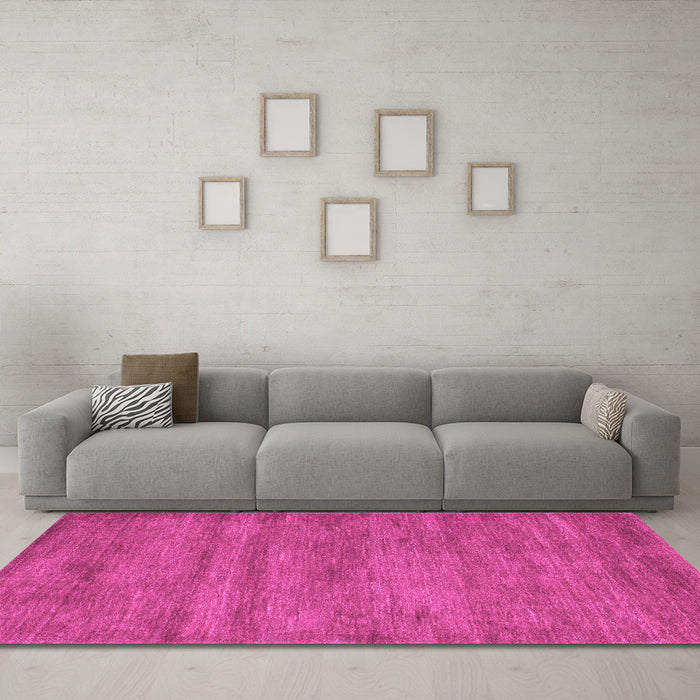 Machine Washable Abstract Pink Contemporary Rug in a Living Room, wshcon142pnk