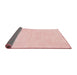 Thickness of Contemporary Pastel Pink Modern Rug, con143