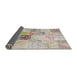 Thickness of Contemporary Pale Silver Gray Patchwork Rug, con1430