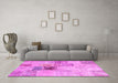 Machine Washable Patchwork Pink Transitional Rug in a Living Room, wshcon1430pnk