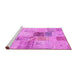 Sideview of Machine Washable Patchwork Pink Transitional Rug, wshcon1430pnk