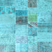 Square Patchwork Light Blue Transitional Rug, con1430lblu