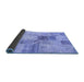 Sideview of Patchwork Blue Transitional Rug, con1430blu