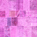 Square Patchwork Pink Transitional Rug, con1430pnk