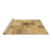 Sideview of Machine Washable Patchwork Brown Transitional Rug, wshcon1430brn