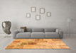 Machine Washable Patchwork Orange Transitional Area Rugs in a Living Room, wshcon1430org