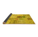 Sideview of Patchwork Yellow Transitional Rug, con1430yw