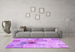 Machine Washable Patchwork Purple Transitional Area Rugs in a Living Room, wshcon1430pur