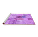 Sideview of Machine Washable Patchwork Purple Transitional Area Rugs, wshcon1430pur