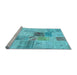 Sideview of Machine Washable Patchwork Light Blue Transitional Rug, wshcon1430lblu