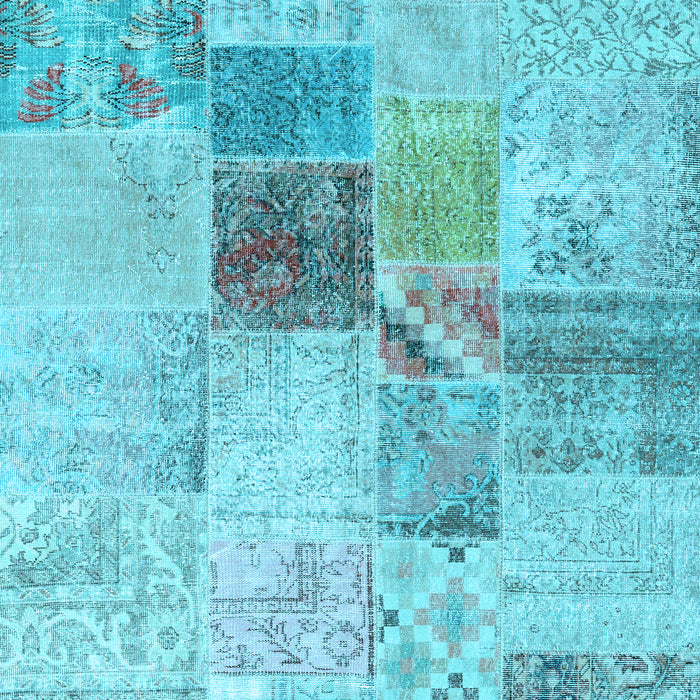Patchwork Light Blue Transitional Rug, con1430lblu