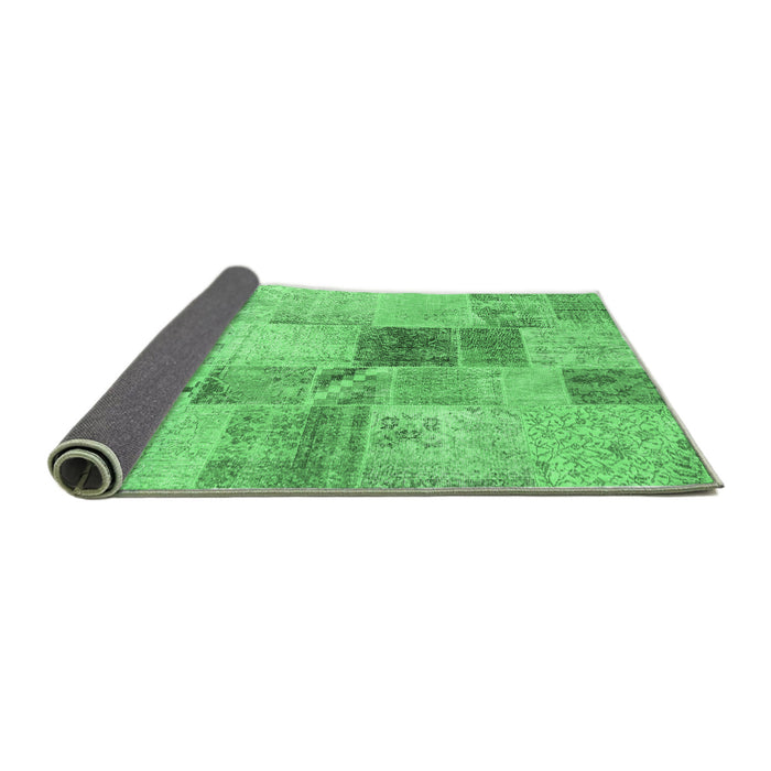 Sideview of Patchwork Emerald Green Transitional Rug, con1430emgrn