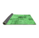 Sideview of Patchwork Emerald Green Transitional Rug, con1430emgrn