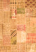 Serging Thickness of Machine Washable Patchwork Orange Transitional Area Rugs, wshcon1431org