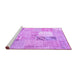 Sideview of Machine Washable Patchwork Purple Transitional Area Rugs, wshcon1431pur