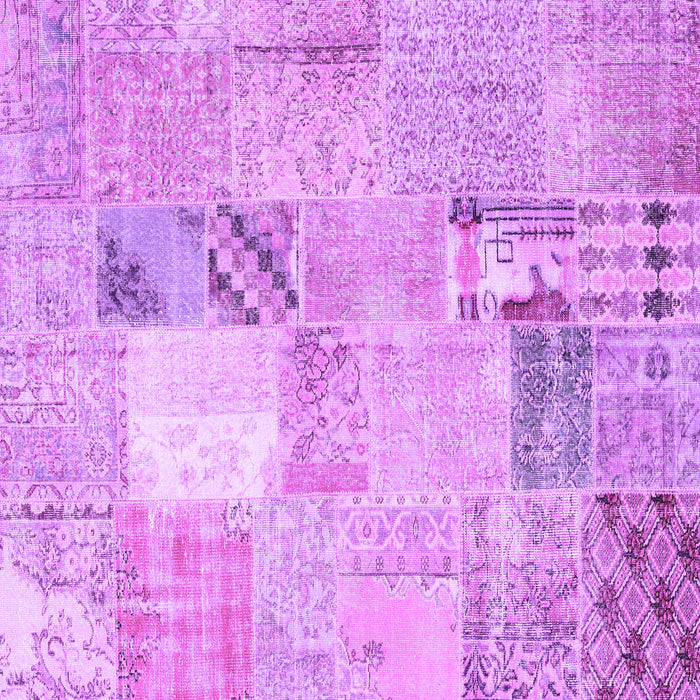 Square Patchwork Purple Transitional Rug, con1431pur