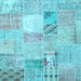 Square Patchwork Light Blue Transitional Rug, con1431lblu