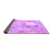 Sideview of Patchwork Purple Transitional Rug, con1431pur