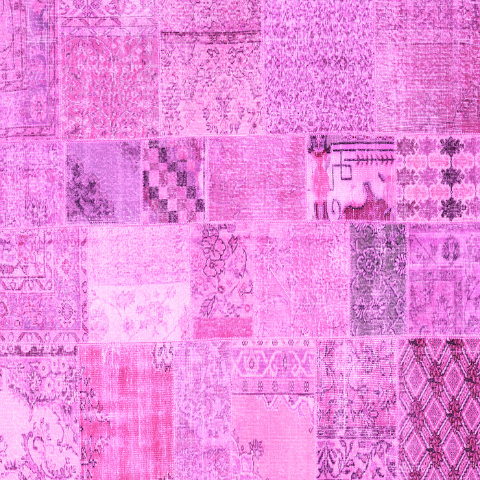 Square Patchwork Pink Transitional Rug, con1431pnk