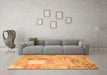 Machine Washable Patchwork Orange Transitional Area Rugs in a Living Room, wshcon1431org