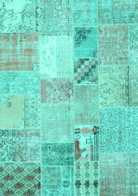 Patchwork Turquoise Transitional Rug, con1431turq