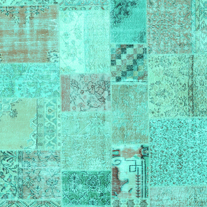 Patchwork Turquoise Transitional Rug, con1431turq