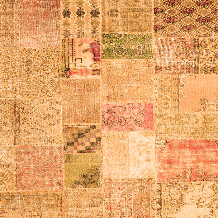Serging Thickness of Patchwork Orange Transitional Rug, con1431org