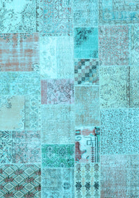 Patchwork Light Blue Transitional Rug, con1431lblu