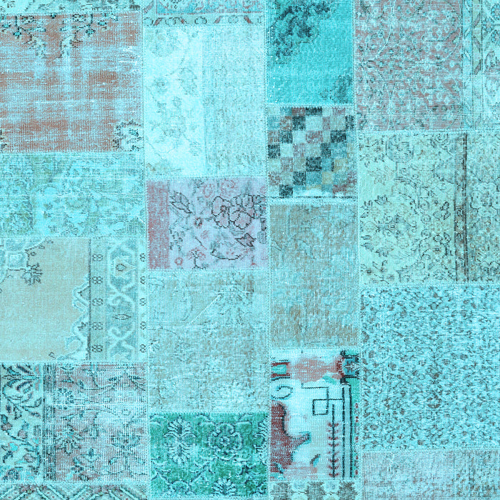 Patchwork Light Blue Transitional Rug, con1431lblu