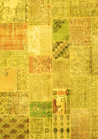 Patchwork Yellow Transitional Rug, con1431yw