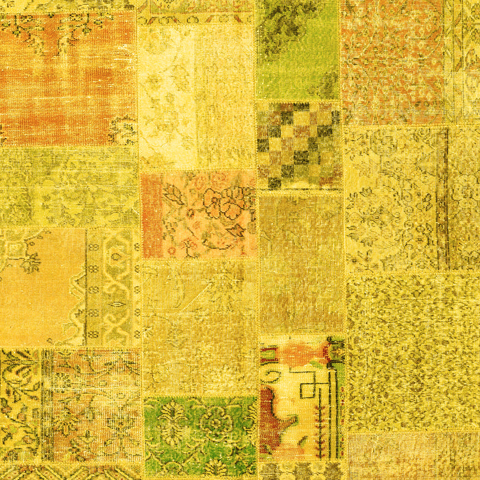 Patchwork Yellow Transitional Rug, con1431yw