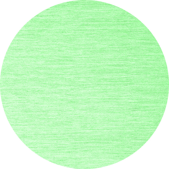 Round Machine Washable Solid Emerald Green Modern Area Rugs, wshcon1432emgrn
