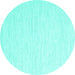 Round Solid Turquoise Modern Rug, con1432turq