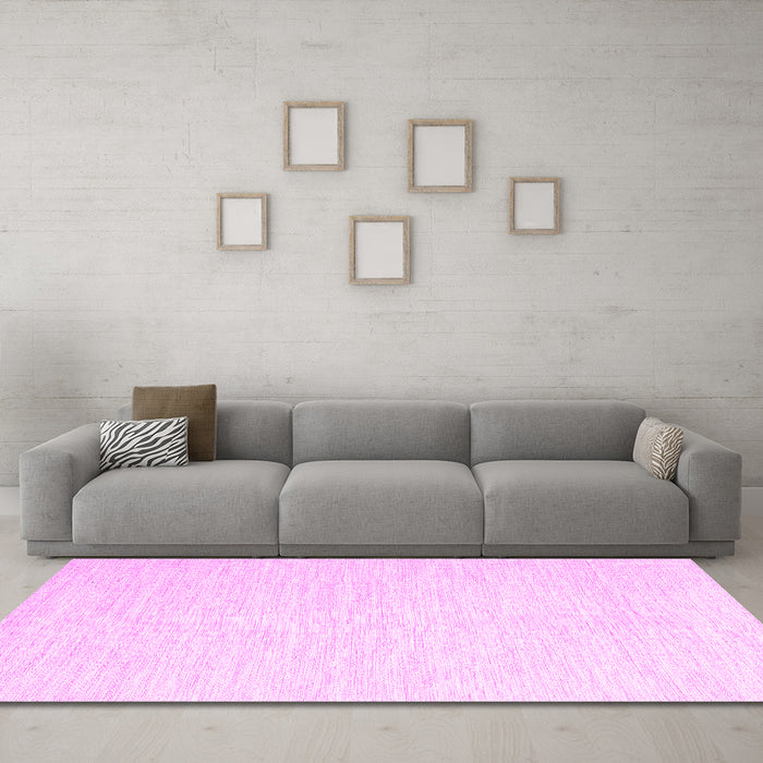 Machine Washable Solid Pink Modern Rug in a Living Room, wshcon1432pnk