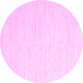 Round Solid Pink Modern Rug, con1432pnk