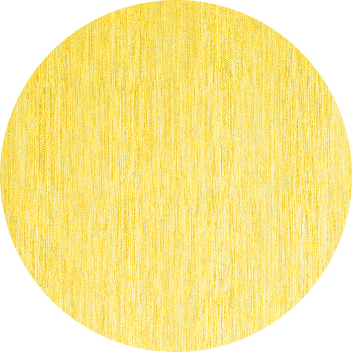 Round Solid Yellow Modern Rug, con1432yw