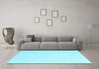 Machine Washable Solid Light Blue Modern Rug, wshcon1432lblu